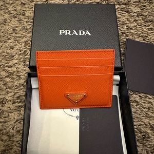Used Prada Saffiano Leather Card Holder
